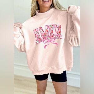 Floral Pink Amen Sweatshirt ✨